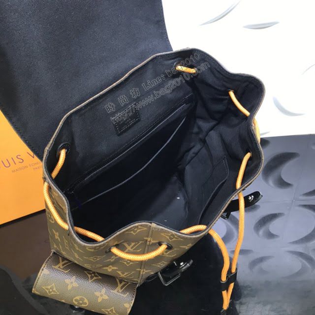 lv新款包包 路易威登Christopher雙肩包 Monogram帆布 2021春夏款 lv老花後背包  ydh3950